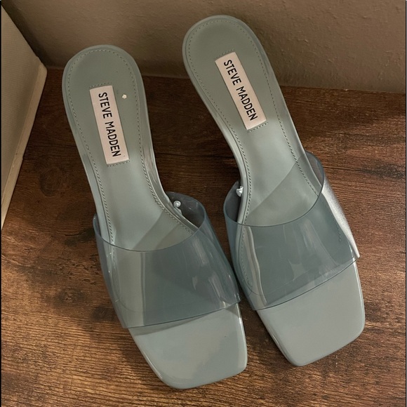 Steve Madden Shoes - 🧊🦋New Steve Madden Clear Vinyl Transparent Square Toe Mules🦋🧊